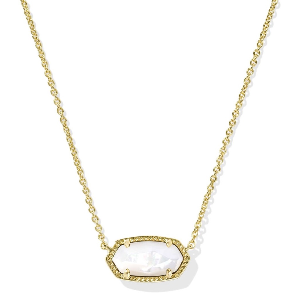 Kendra Scott Elisa Gold Pendant Necklace in Ivory Mother-of-Pearl